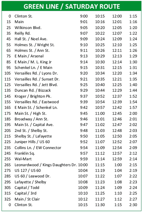 Green Line Saturday