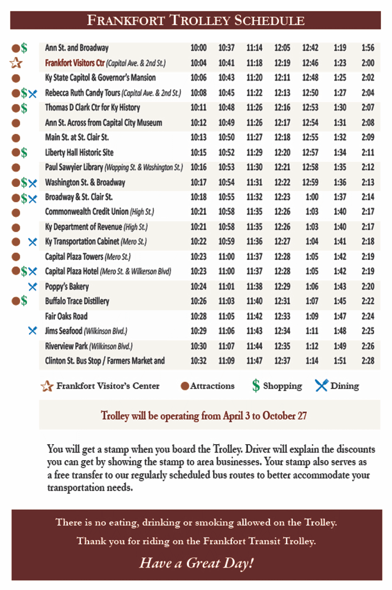 Trolley Schedule large